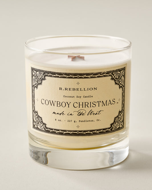 Cowboy Christmas Candle