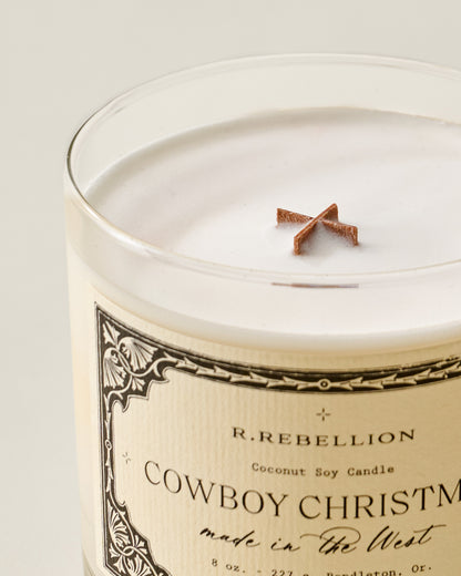 Cowboy Christmas Candle