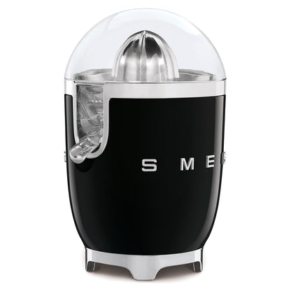 Smeg Citrus Juicer in black showing juice spout