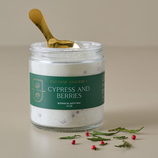 Cypress and Red Berries Milk Bath Jar