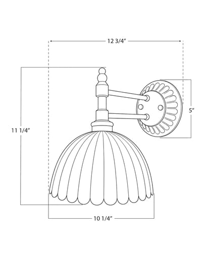 Callan Fluted Brass Wired Sconce