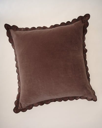 Chestnut Velvet Scallop Edge Sham