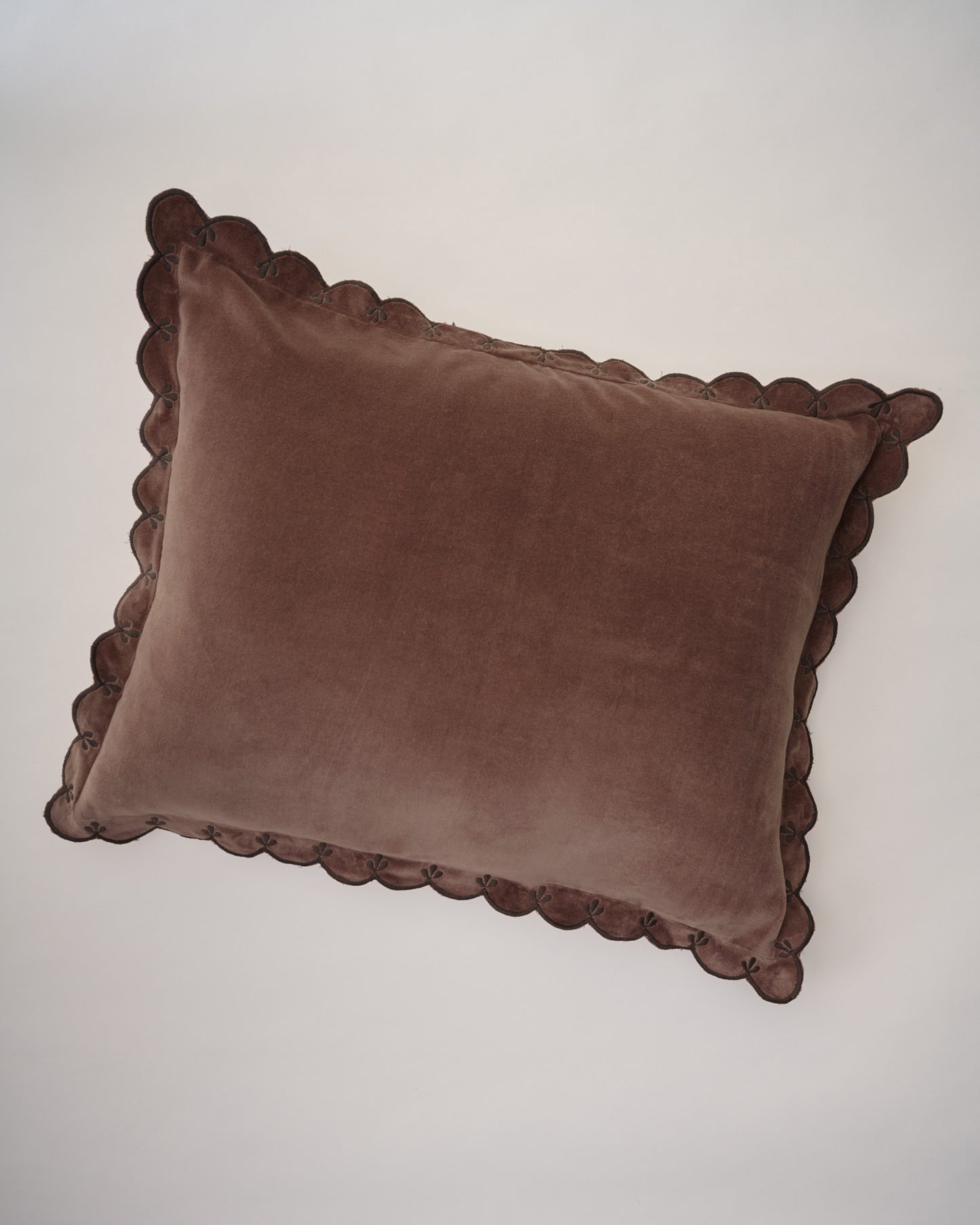 Chestnut Velvet Scallop Edge Sham