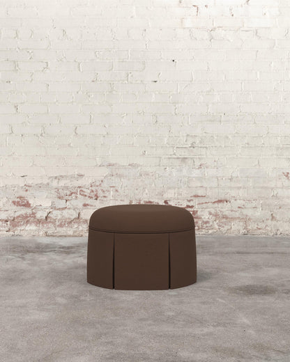 Constance Ottoman in Chocolate Linen