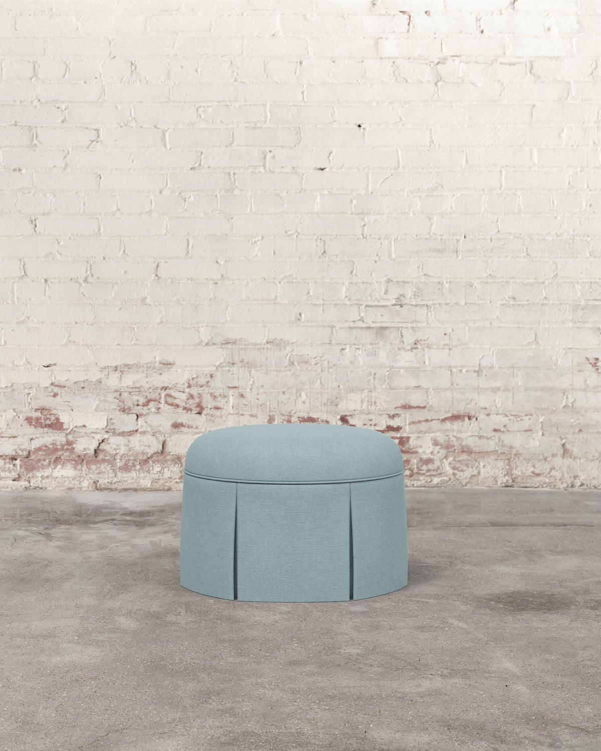 Constance Ottoman in Seaglass Classic Linen