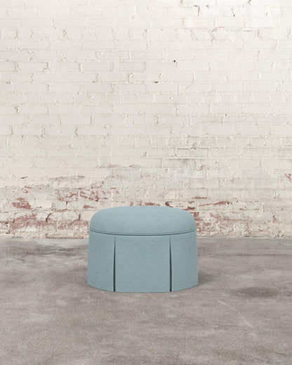 Constance Ottoman in Seaglass Classic Linen