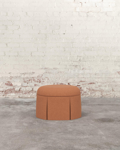 Constance Ottoman in Terracotta Textured Linen