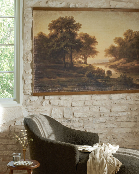Oversized Daybreak Vintage Tapestry in a room