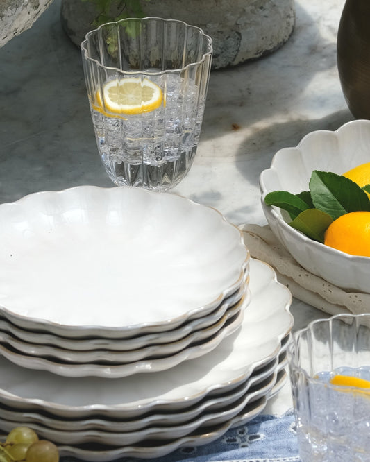 Cream Scalloped Plate