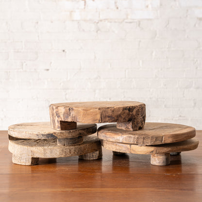 9" Found Wooden Risers shown stacked