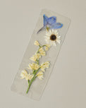 Delphinium and Daisy Pressed Floral Bookmark