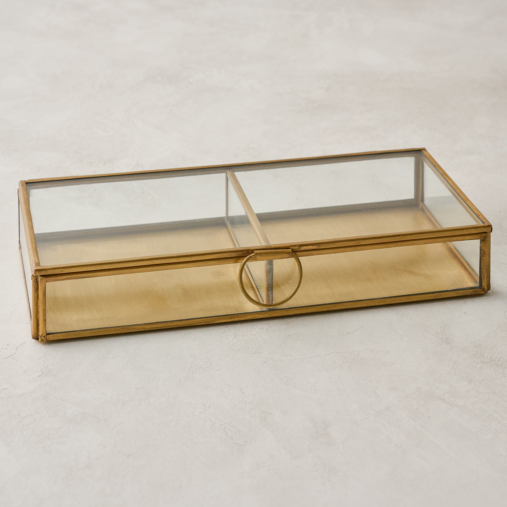 magnolia antique brass keepsake box