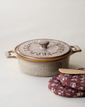Stoneware Brie Baker with oven mitt