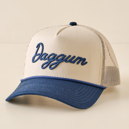 Daggum Navy and Cream Mesh Hat