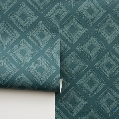 Diamond Sketch Wallpaper teal