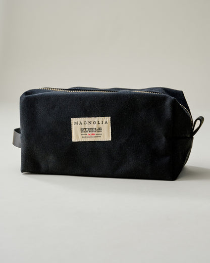 Black Canvas with Black Leather Dopp Kit