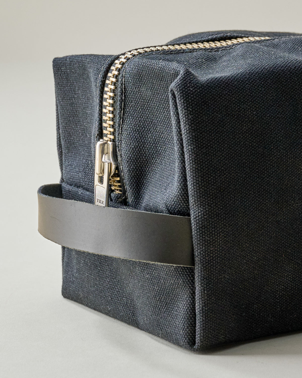Black Canvas with Black Leather Dopp Kit