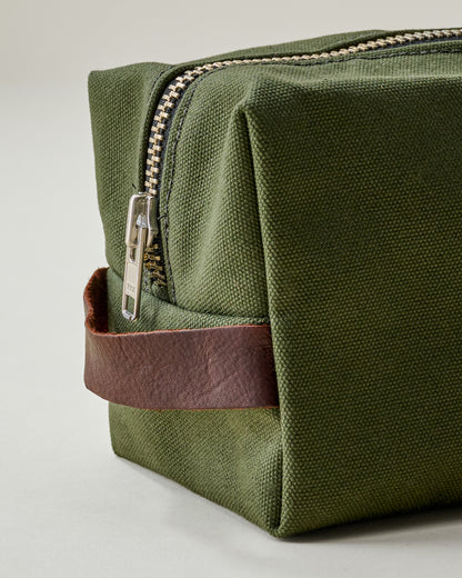 Olive Canvas with Brown Leather Dopp Kit