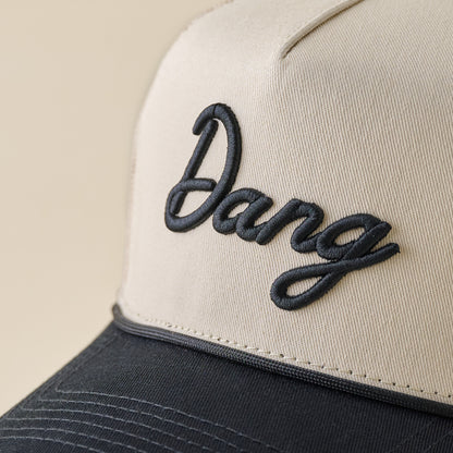 Dang Black and Cream Mesh Hat up close
