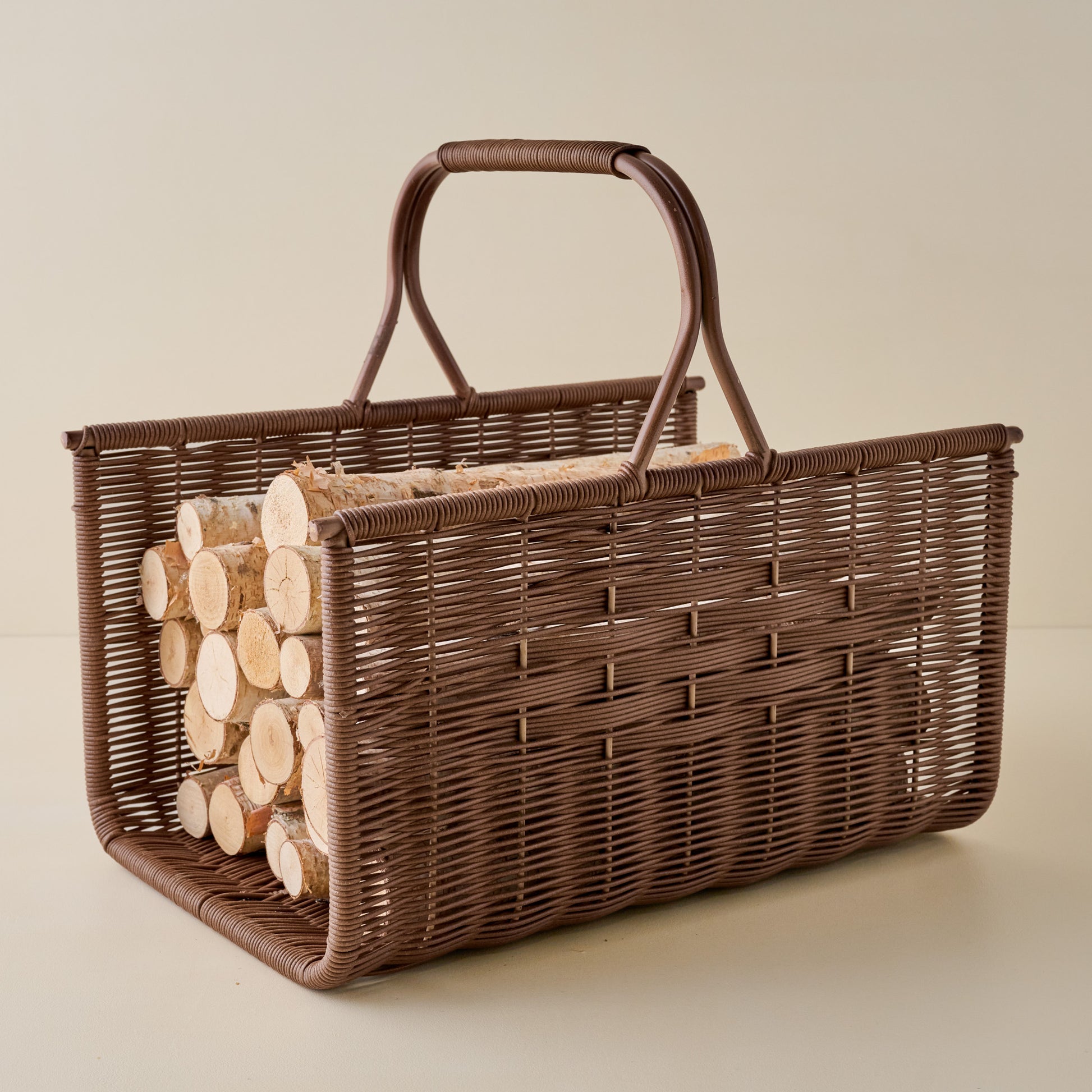 Woven Log Holder with logs