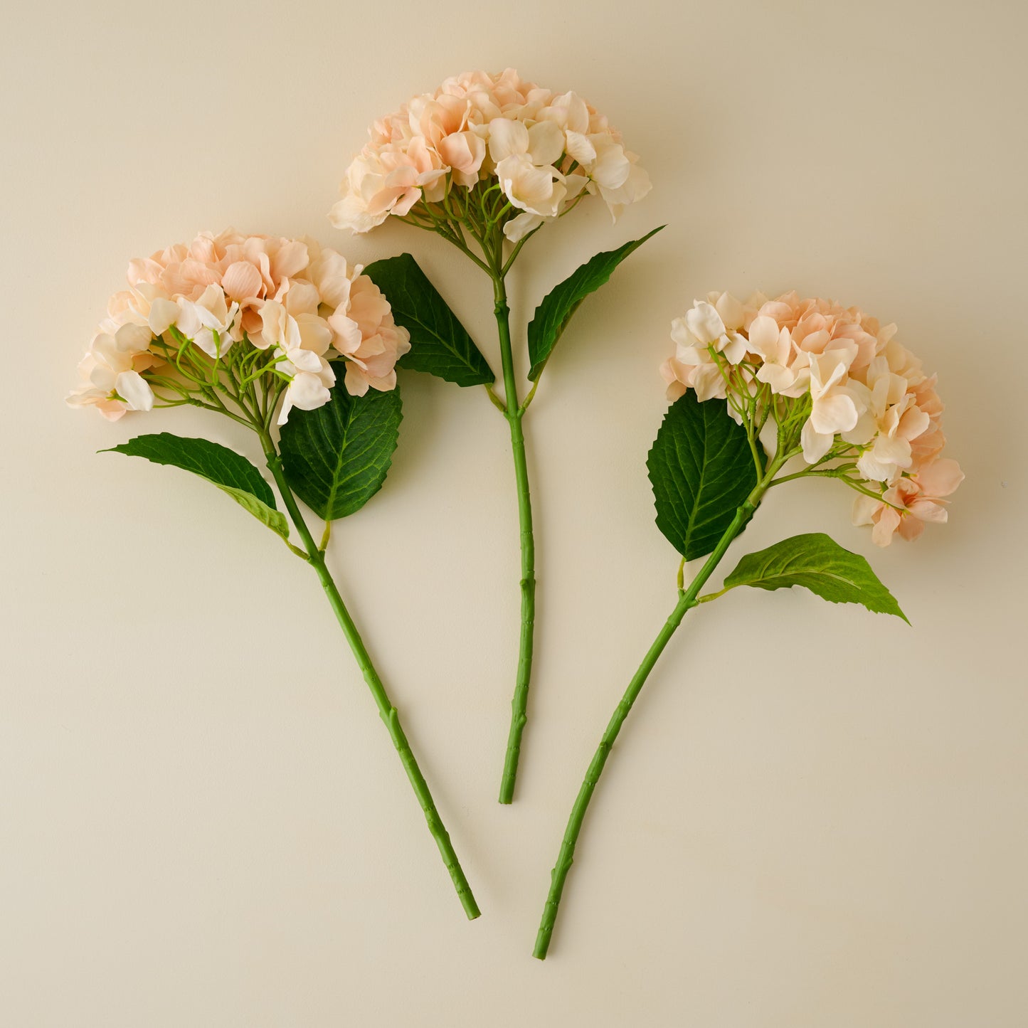 Real Touch Peach Hydrangea Bundle spread out