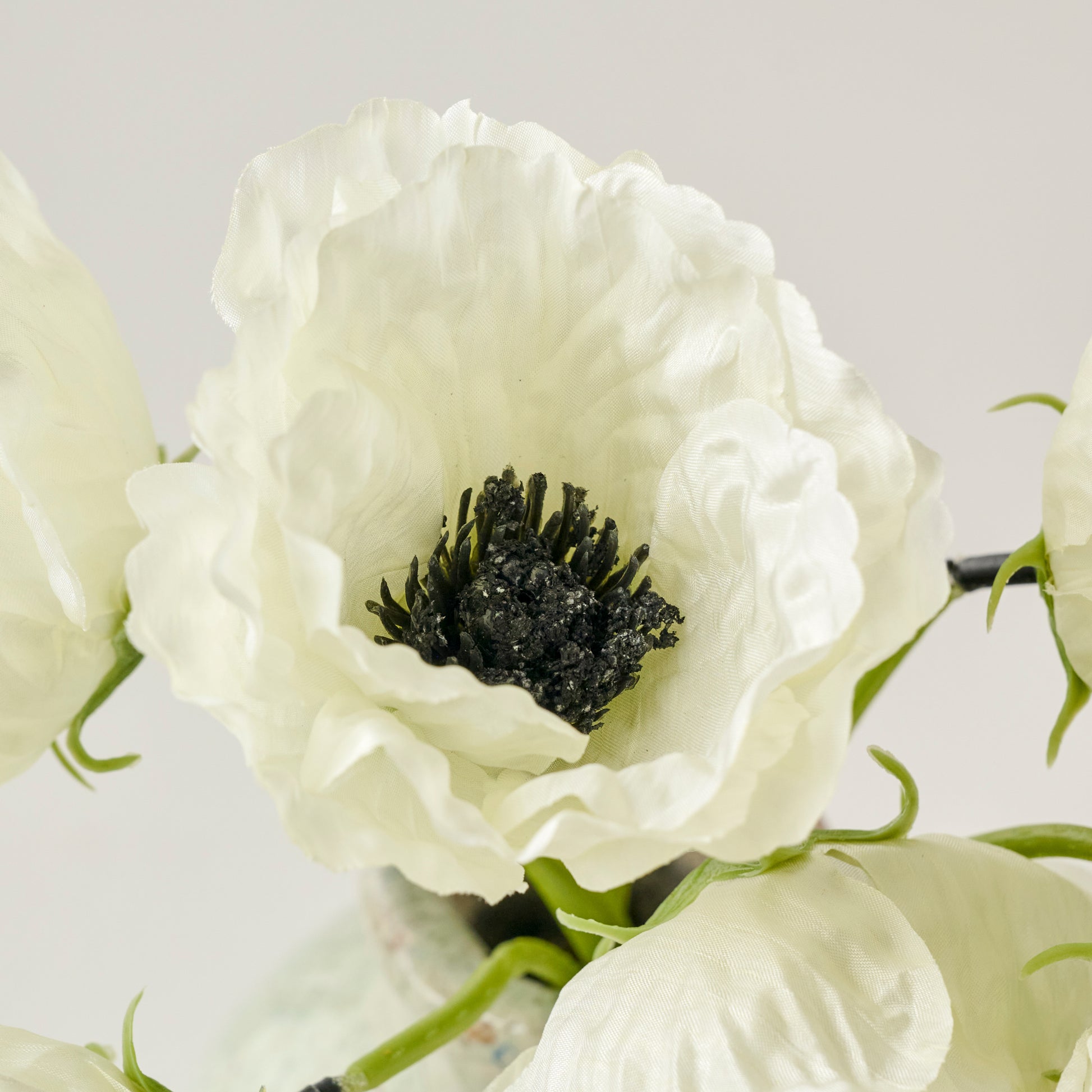 White Anemone Bouquet up close