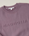 Magnolia Embossed Dusty Mauve Brushed Fleece Sweatshirt