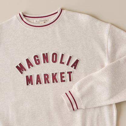Magnolia Embossed Oatmeal Stripe Sweatshirt