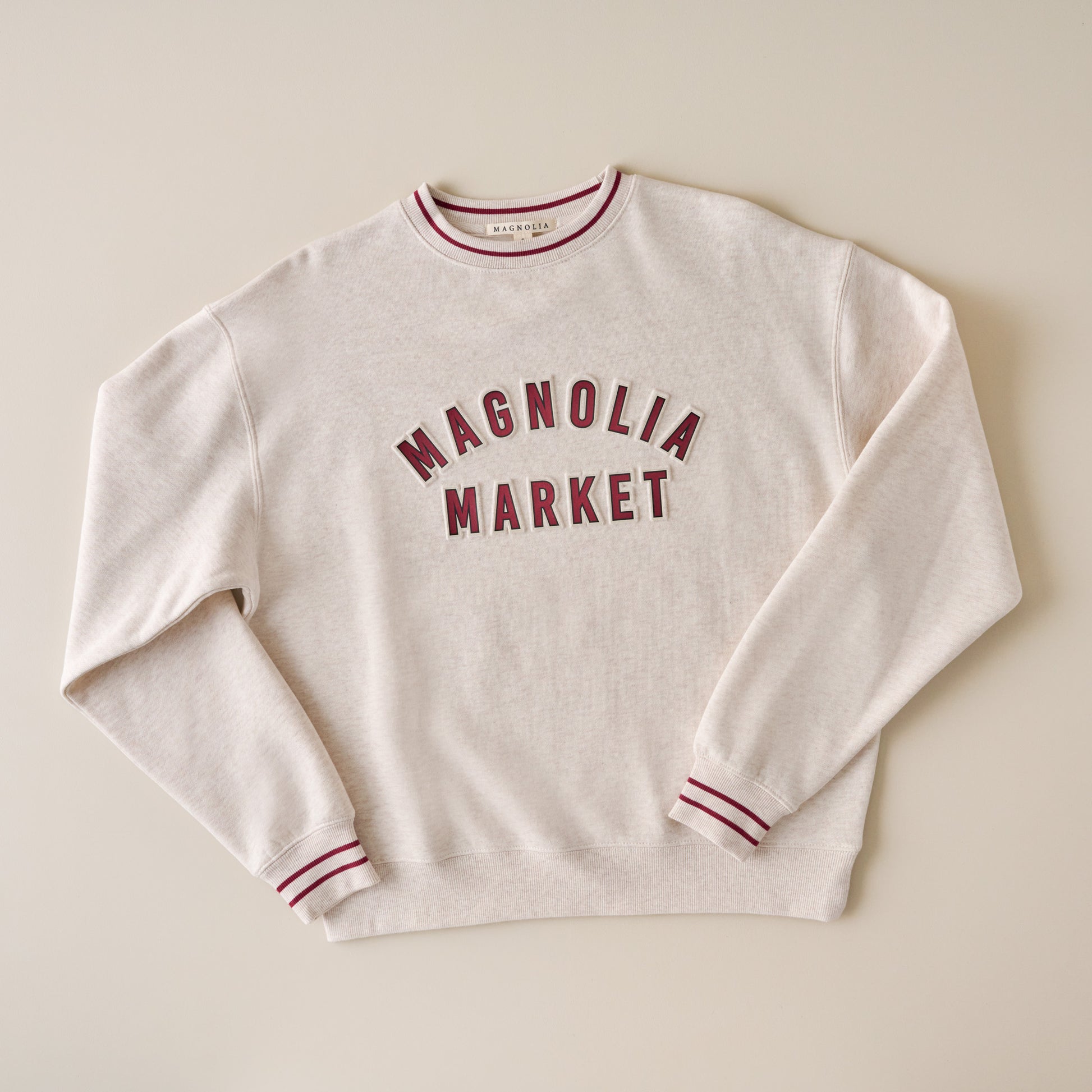 Magnolia Embossed Oatmeal Stripe Sweatshirt