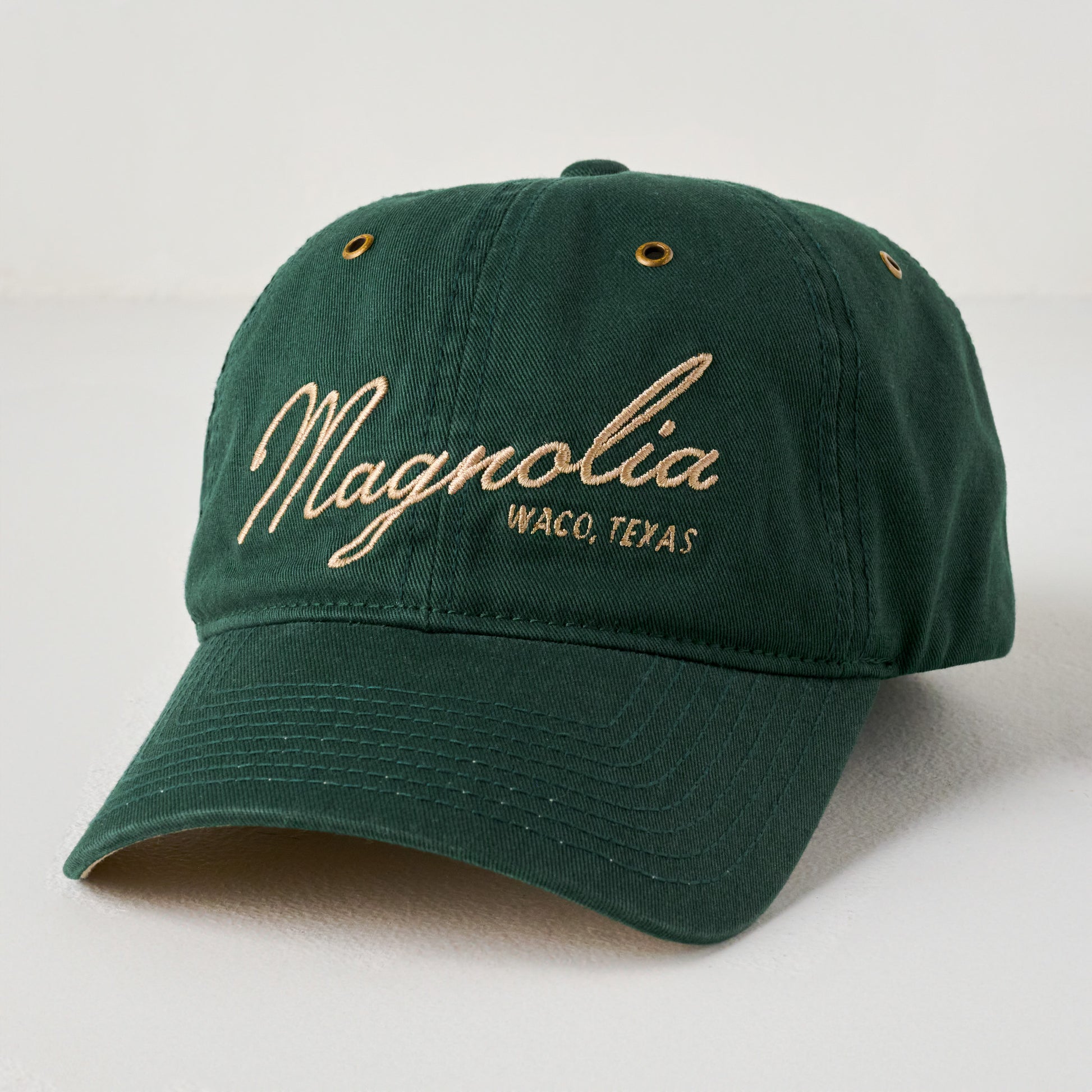 Magnolia Embroidered Script Hunter Green Hat