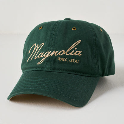 Magnolia Embroidered Script Hunter Green Hat