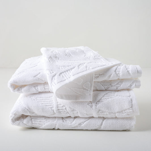 White Esme Floral Towel