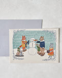 Embroidered Snowman Card shown with envelope