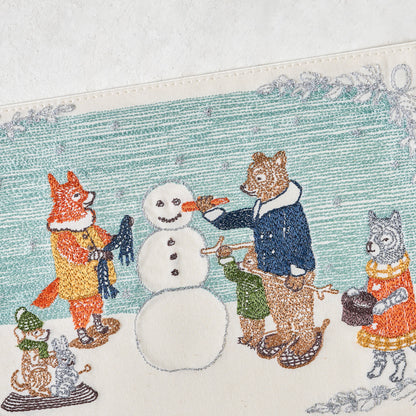 Embroidered Snowman Card up close