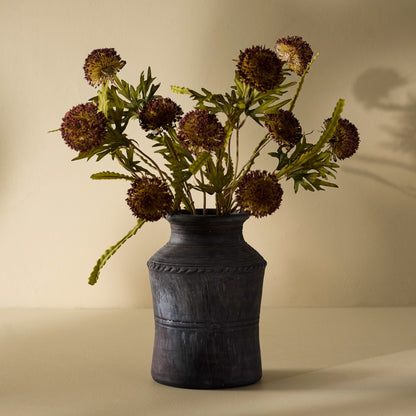 Brown Large Thistle Bush shown in dark vase