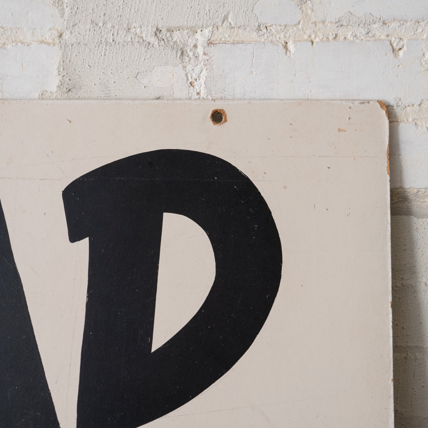 Antique Handpainted Bread Sign up close