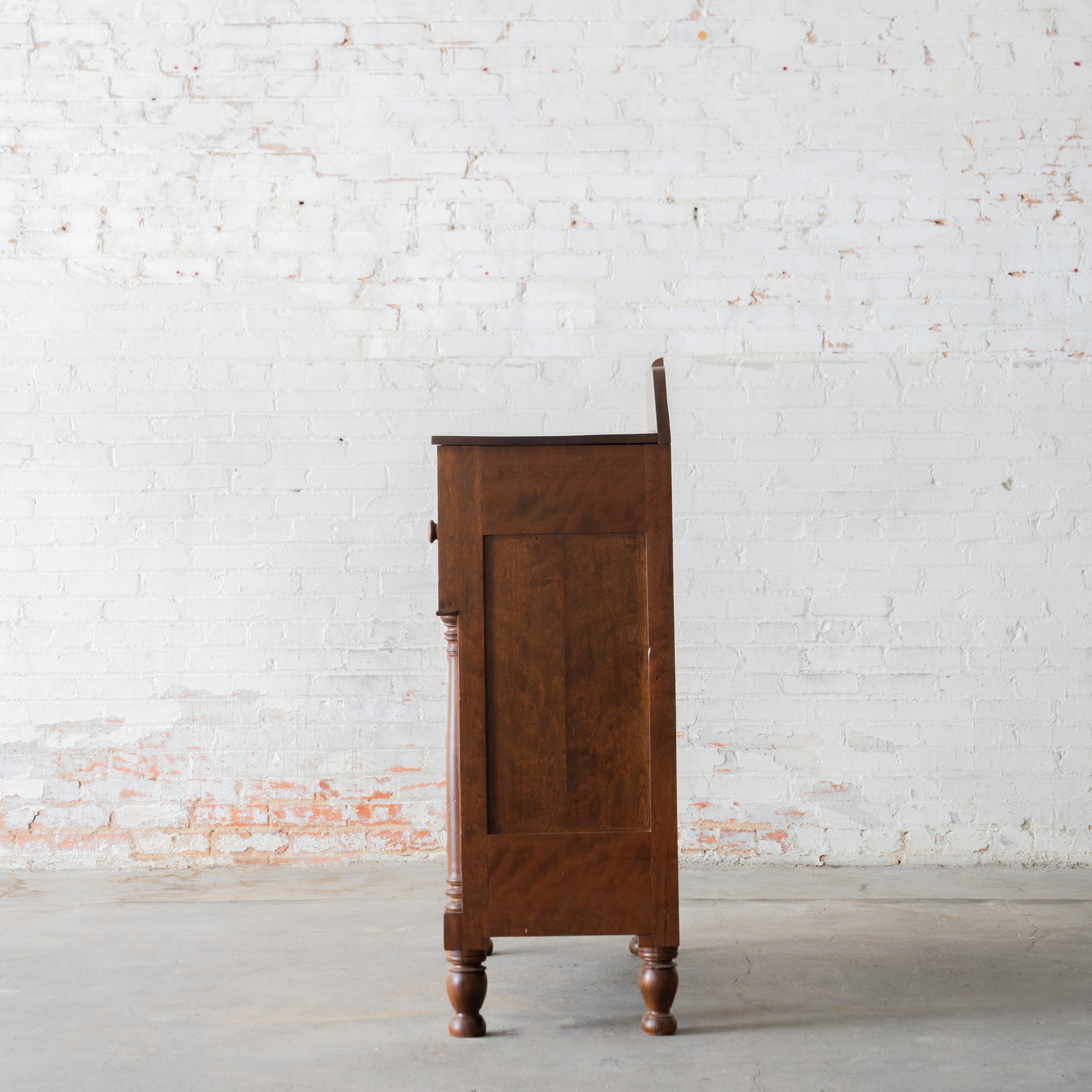 Vintage Solid Wood Four Drawer Dresser side view