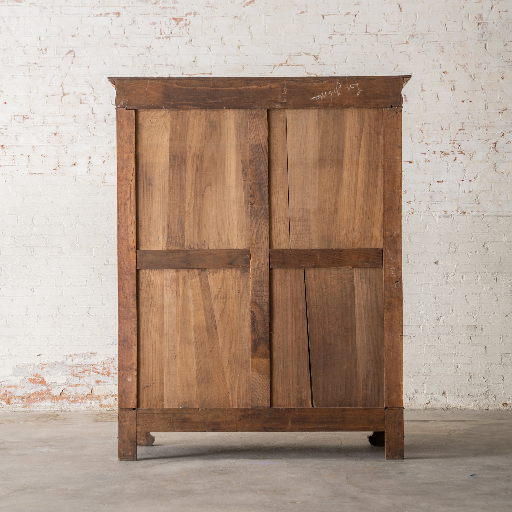 back view of Antique Solid Wood Armoire from the Netherlands