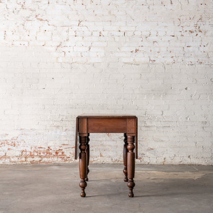 Antique Primitive Drop Leaf Table Circa 1830 shown with leaves down