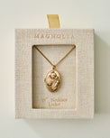 Magnolia Floral Locket Pendant Necklace