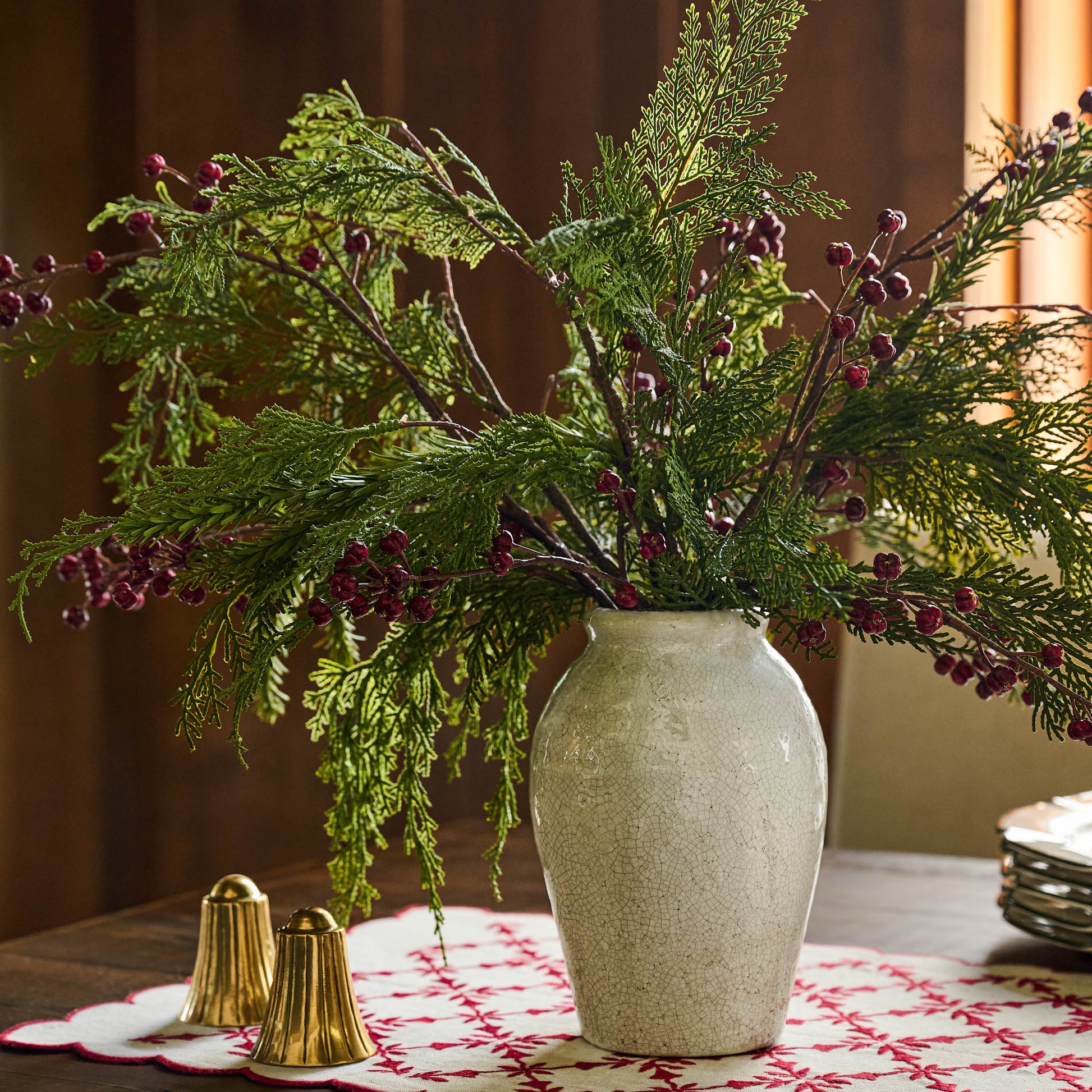 Real Touch Cedar Mix Stem in a vase