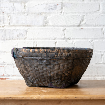 Found Wood Cane Basket