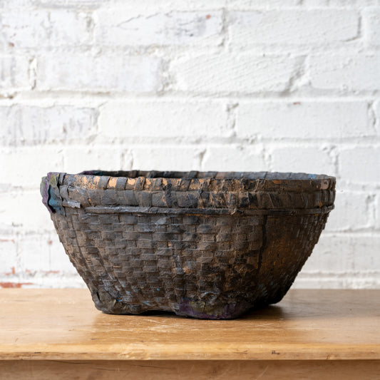 Found Wood Cane Basket