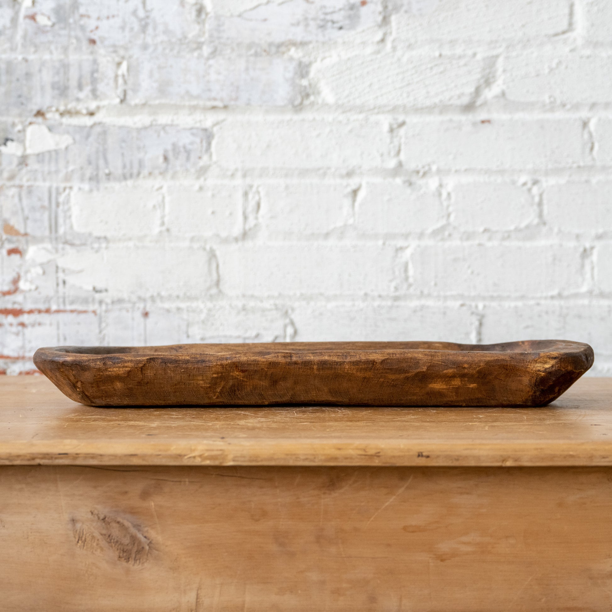 19" Found Wooden Dough Bowl 