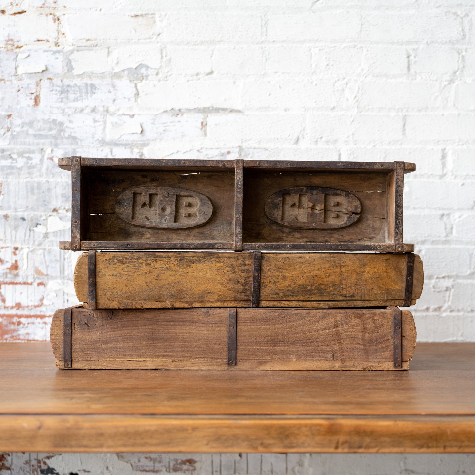 Found Double Wooden Brick Molds