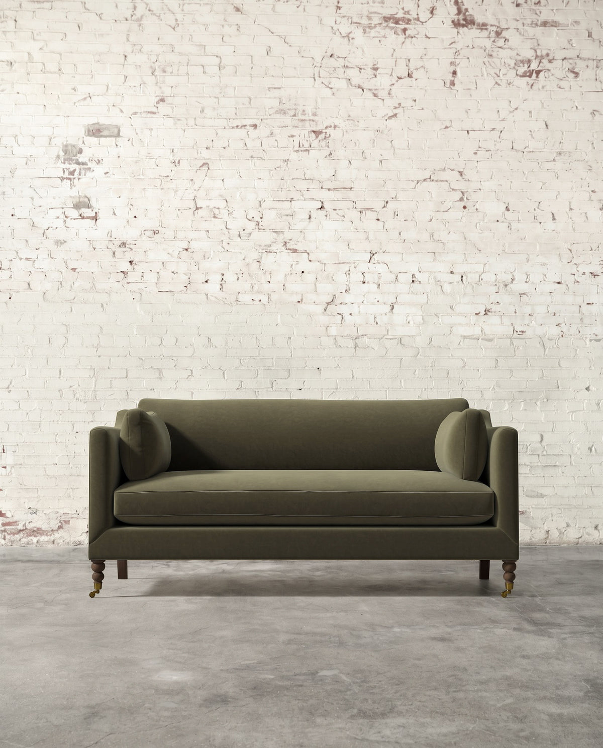 Francis 71" Sofa with Brass Casters
