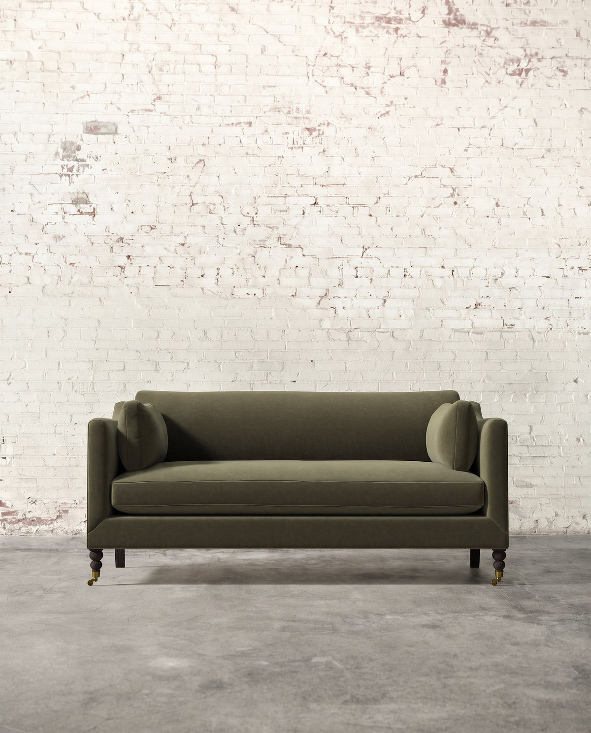 Francis 71" Sofa with Brass Casters