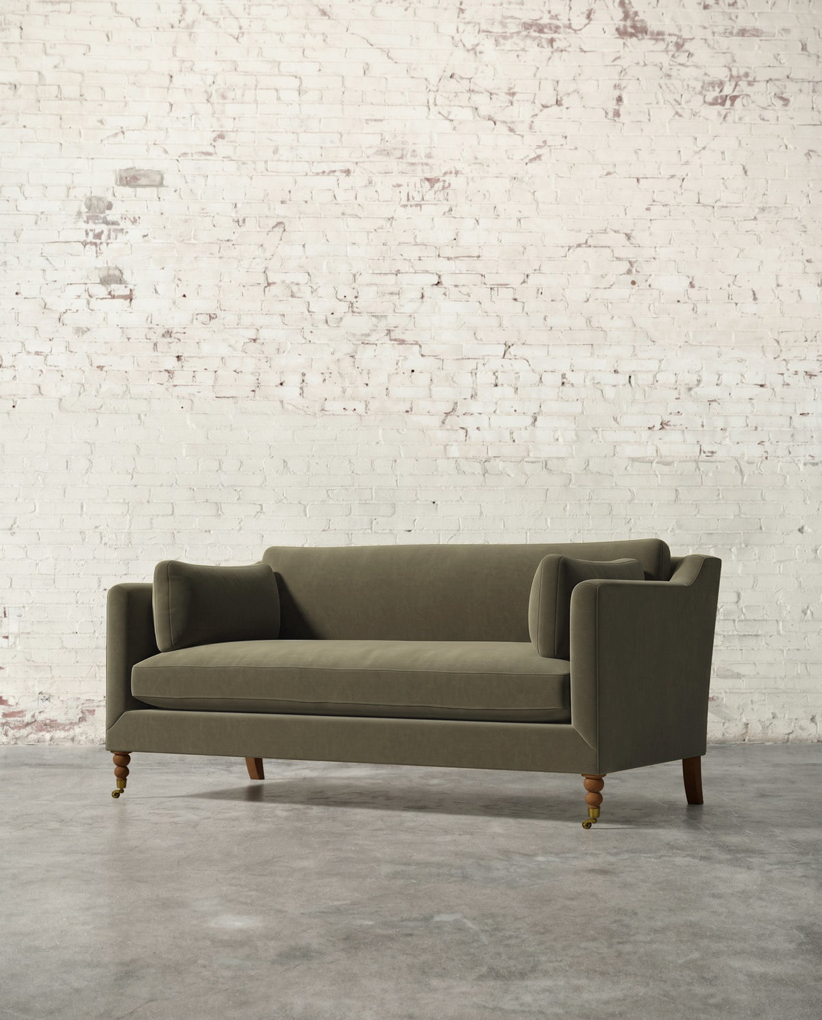 Francis 71" Sofa with Brass Casters