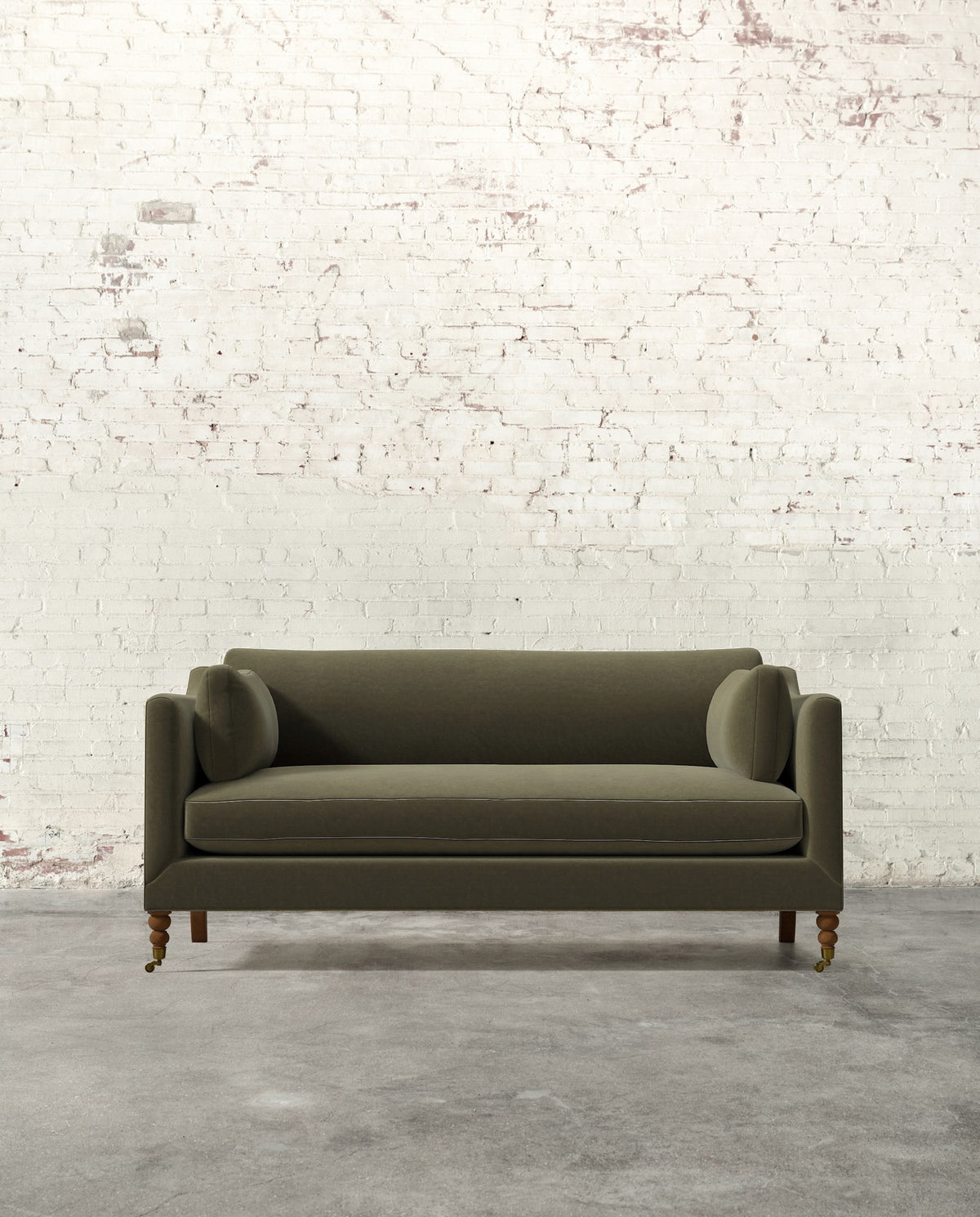 Francis 71" Sofa with Brass Casters