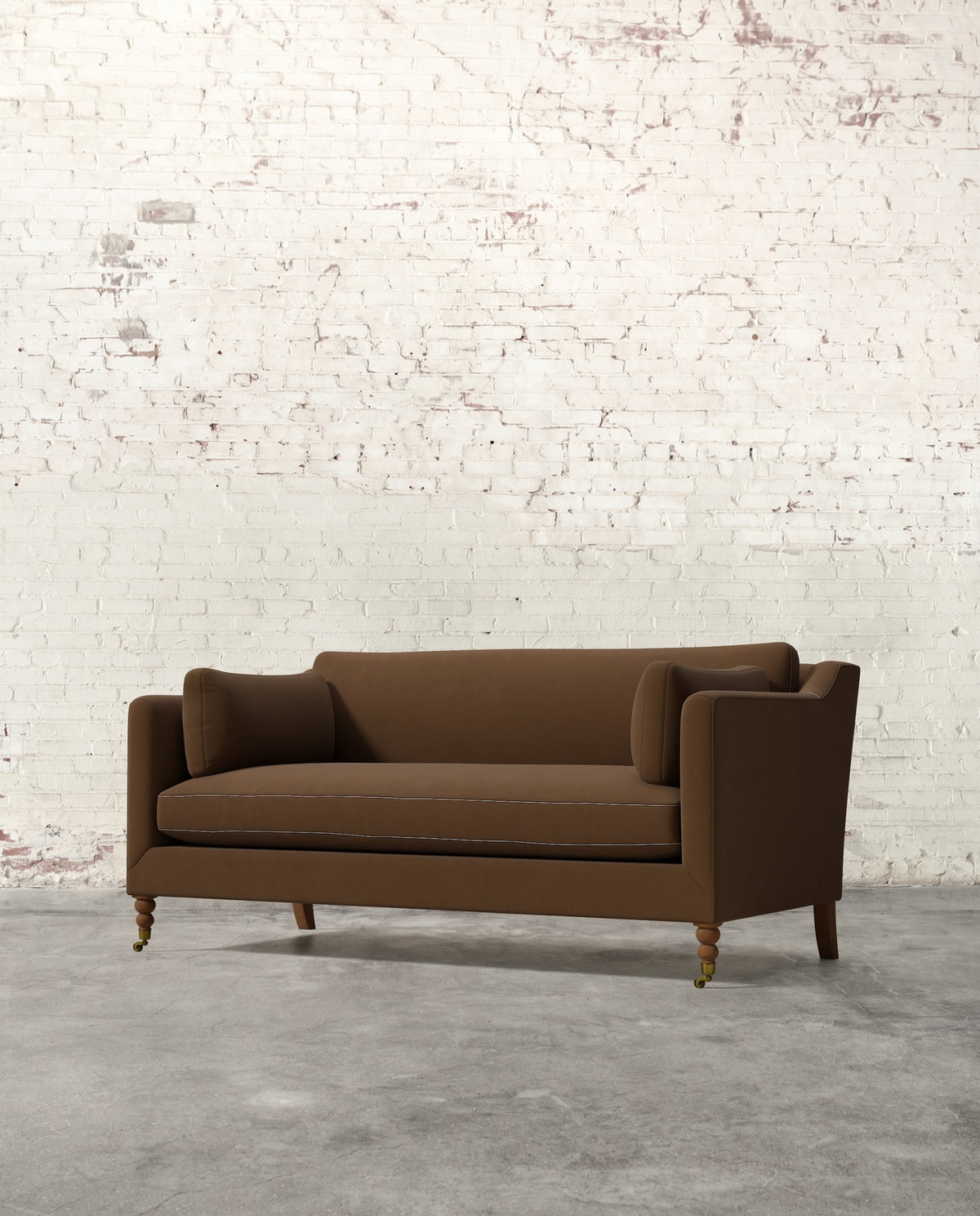 Francis 71" Sofa with Brass Casters
